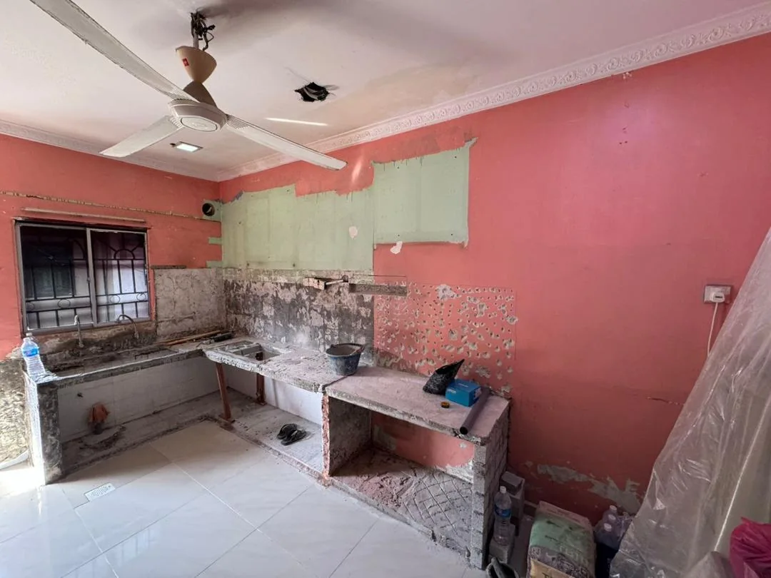 Kitchen stripped back during renovation before new cabinetry