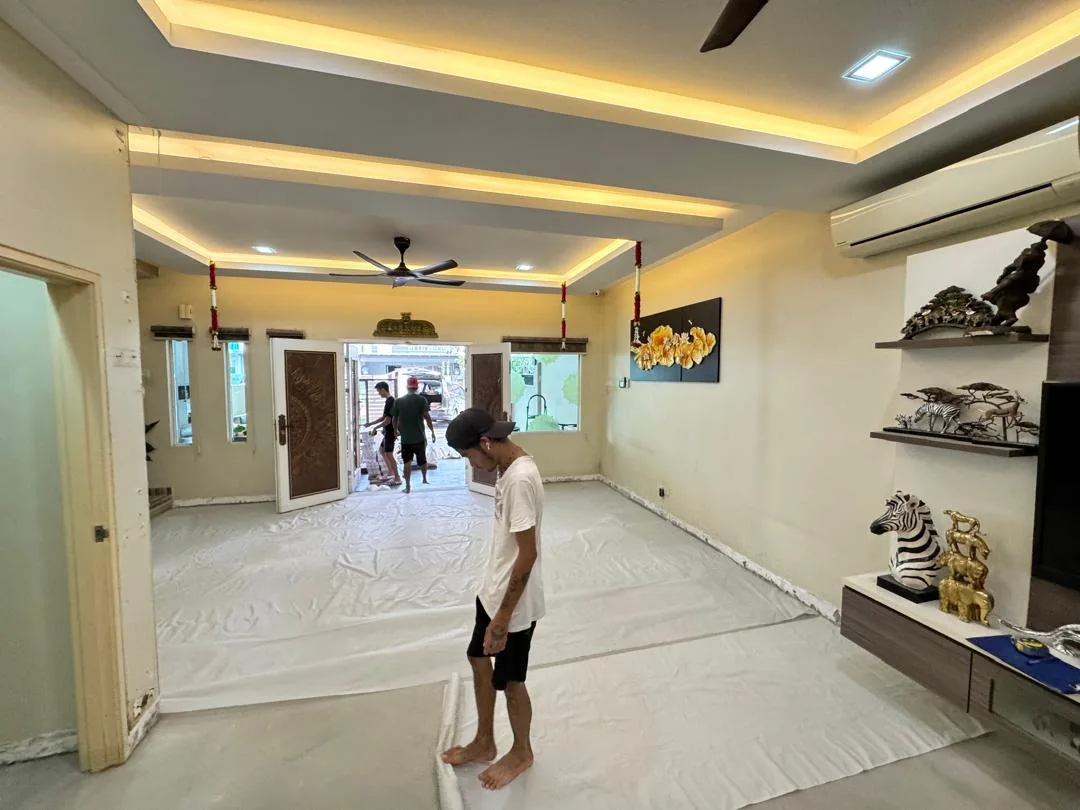 Residential floor installation and renovation work in progress