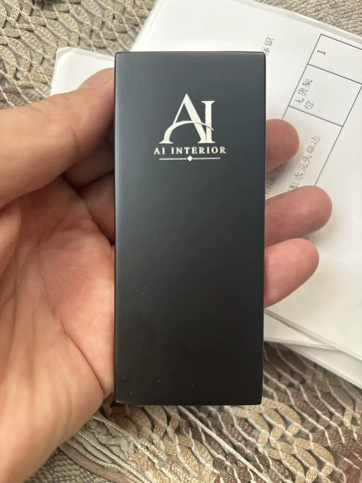 Matte black AI Interior branded shower control